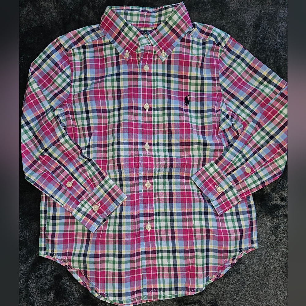 Boys Polo by Ralph Lauren Plaid Poplin Shirt - Size 4